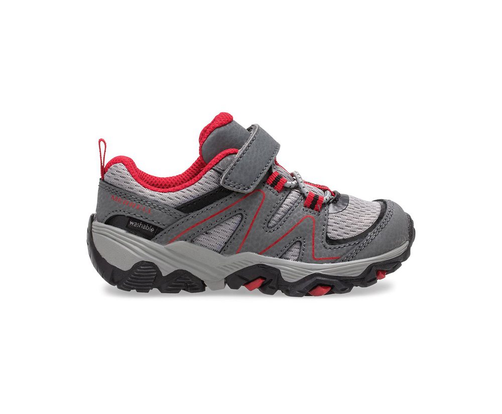 Merrell Hiking Shoes Grey/Red/Black - Trail Quest Jr. - Kids 87UIBPZRD